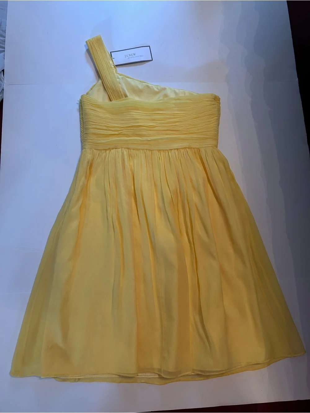 J. Crew One-Shoulder Yellow  Midi Dress